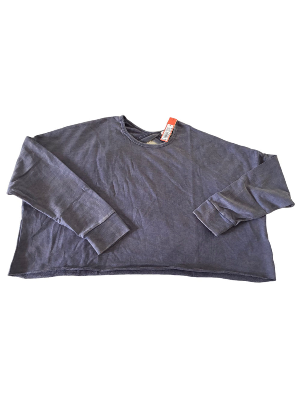 Colsie Sweatshirt 1X blue/ purple Raw Hem Open Back Pullover